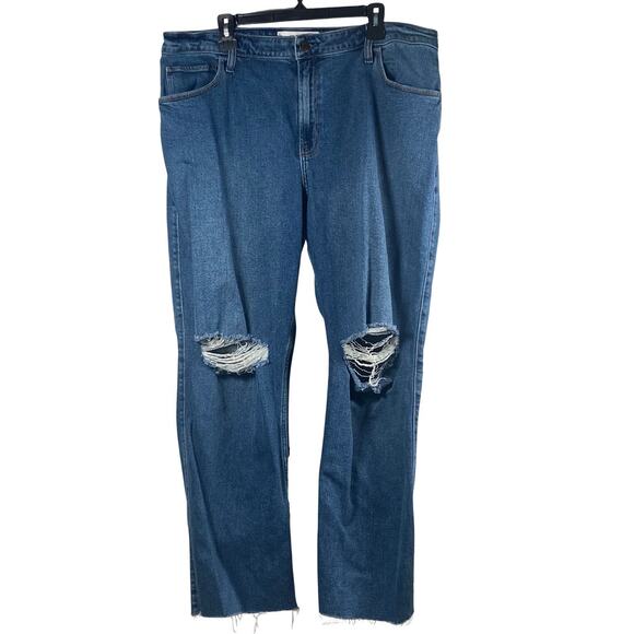 Hollister Ultra High Rise Dad Jeans Women’s Plus 18R 39x30 Distressed Stretch - Picture 1 of 7